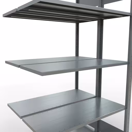 Afbeelding nr. 14 van het artikel aanbouwrekken, dubbele rekken, stellingrekken, insteeksysteem MULTIplus150, 2000 x 1000 x (2x400) mm, 2x5 planken, lengtestangen, verzinkt uit de productgroep stellingrekken van Schulte Lagertechnik