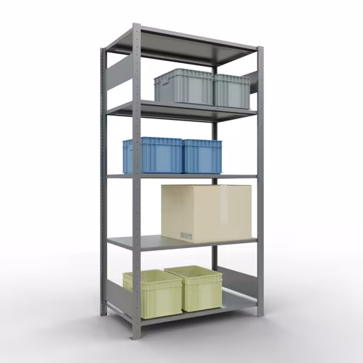Extra afbeelding van het artikel Basisplank, legplank, insteeksysteem MULTIplus150, 2000 x 1000 x 600 mm, 5 legborden, lengtestangen, verzinkt vanaf basisplank