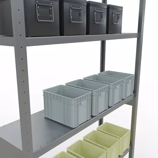 Basisplank, legbord, insteeksysteem MULTIplus250, 3000 x 1300 x 400 mm, 7 legborden, verzinkt van Schulte Lagertechnik uit de categorie insteeksysteem