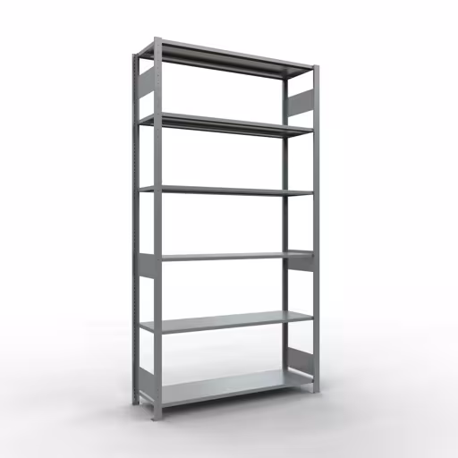 Basisplank, legbord, insteeksysteem MULTIplus150, 2500 x 1300 x 400 mm, 6 legborden, lengtestangen, verzinkt van Schulte Lagertechnik uit de categorie insteeksysteem