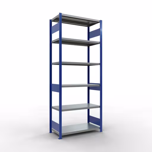 Figuur nr. 10 van het artikel basisrek, legbord, insteeksysteem MULTIplus330, 2500 x 1000 x 500 mm, 6 legborden, lengtestangen, RAL 5010 gentiaanblauw/verzinkt uit de productgroep insteeksysteem van het merk Schulte Lagertechnik.