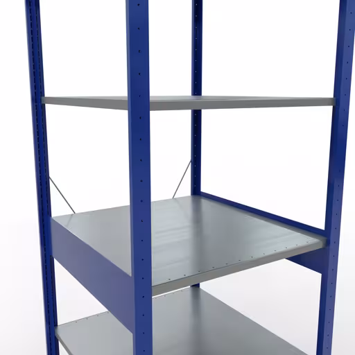 Productafbeelding nr. 13 van het artikel basisplank, legbord, insteeksysteem MULTIplus150, 2500 x 750 x 800 mm, 6 legborden, RAL 5010 gentiaanblauw/verzinkt/verzinkt uit het insteeksysteem-assortiment van Schulte Lagertechnik