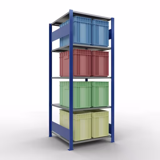 Basisplank, legbord, insteeksysteem MULTIplus150, 2000 x 750 x 800 mm, 5 legborden, RAL 5010 gentiaanblauw/verzinkt/verzinkt van Schulte Lagertechnik uit de categorie insteeksystemen