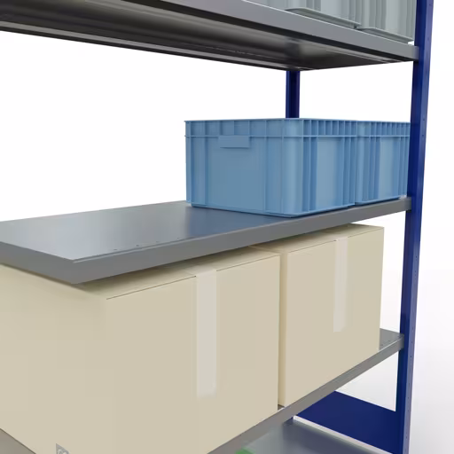 Figuur nr. 12 van het artikel aanbouwrekken, legbordstellingen, insteeksysteem MULTIplus250, 2000 x 1300 x 500 mm, 5 legborden, RAL 5010 gentiaanblauw/verzinkt uit de productgroep insteeksysteem van het merk Schulte Lagertechnik.