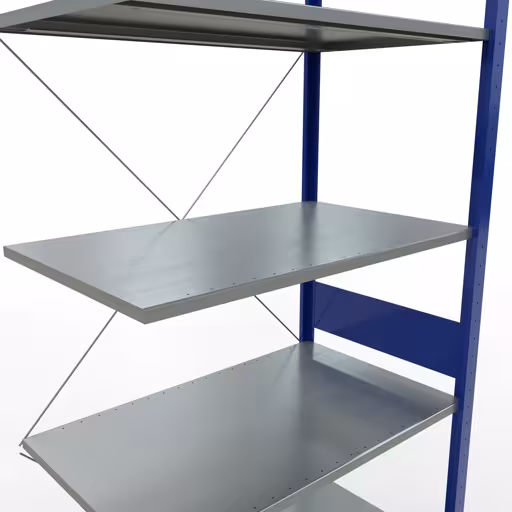 Figuur nr. 14 van het artikel aanbouwrekken, legbordstellingen, insteeksysteem MULTIplus85, 3000 x 1000 x 600 mm, 7 legborden, RAL 5010 gentiaanblauw uit de productgroep insteeksysteem van het merk Schulte Lagertechnik.