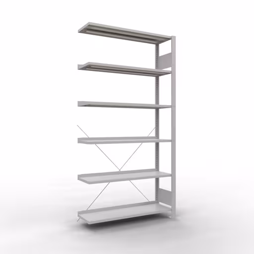 Afbeelding nr. 15 van het artikel, kantoorrekken, insteeksysteem MULTIplus85, 2000 x 1000 x 300 mm, 6 planken, met aanslaglijst, lichtgrijs uit de productgroep kantoorrekken van Schulte Lagertechnik