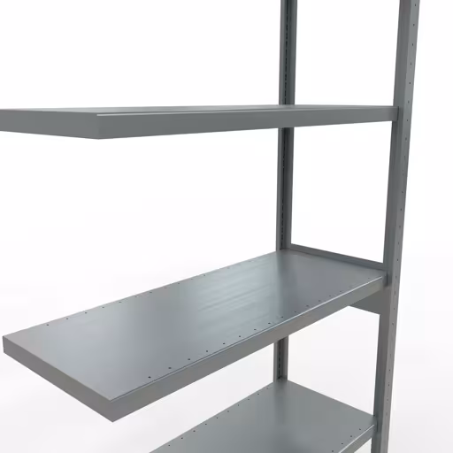 Figuur nr. 13 van het artikel aanbouwrekken, legbordstellingen, insteeksysteem MULTIplus250, 2500 x 1000 x 400 mm, 6 legborden, lengtestangen, verzinkt uit de insteeksysteem productgroep van Schulte Lagertechnik.