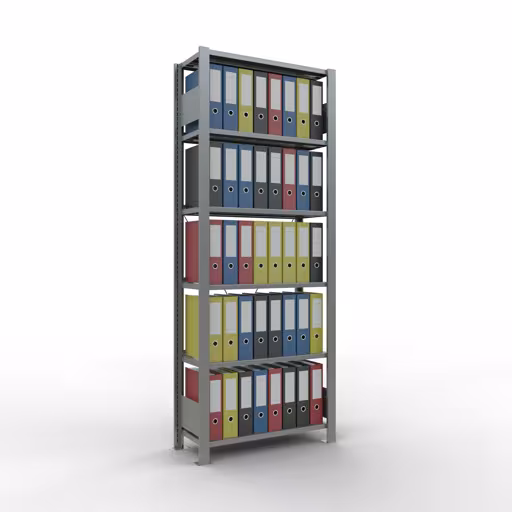 Productafbeelding nr. 16 van het artikel basisplank, kantoorplank, insteeksysteem MULTIplus85, 2000 x 750 x 300 mm, 6 planken, kruisschoor, verzinkt, met aanslagstang Figuur nr. 16 van het artikel basisplank, kantoorplank, insteeksysteem MULTIplus85, 2000 x 750 x 300 mm, 6 planken, kruisschoor, verzinkt, met aanslagbeugel uit de productgroep kantoorplanken van Schulte Lagertechnik.