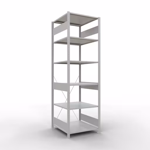 Andere weergave van het artikel basisplank, legbord, insteeksysteem MULTIplus150, 2500 x 750 x 800 mm, 6 legborden, RAL 7035 lichtgrijs uit de categorie insteeksysteem