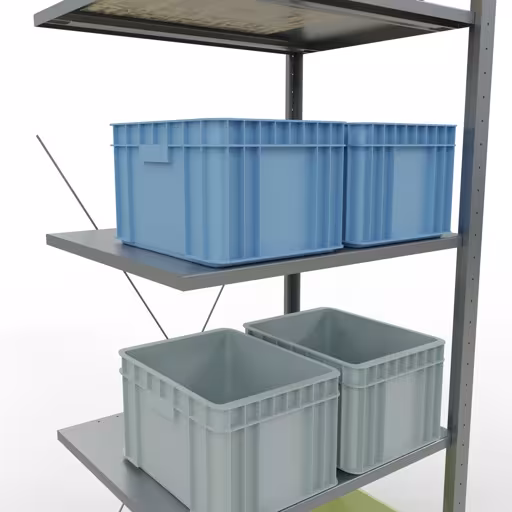 Productafbeelding nr. 8 van het artikel aanbouwrekken, legbord, insteeksysteem MULTIplus150, 2000 x 750 x 600 mm, 5 legborden, verzinkt uit het assortiment insteeksysteem van Schulte Lagertechnik
