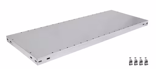 Extra plank MULTIplus250 1300 x 600, verzinkt, inclusief 4 plankdragers van Schulte Lagertechnik uit het plug-in systeem-assortiment