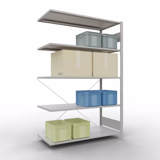 Extra afbeelding van het artikel insteeksysteem opzetplank 2000x1300x600 mm, type 150 kg, lichtgrijs vanaf opzetplank