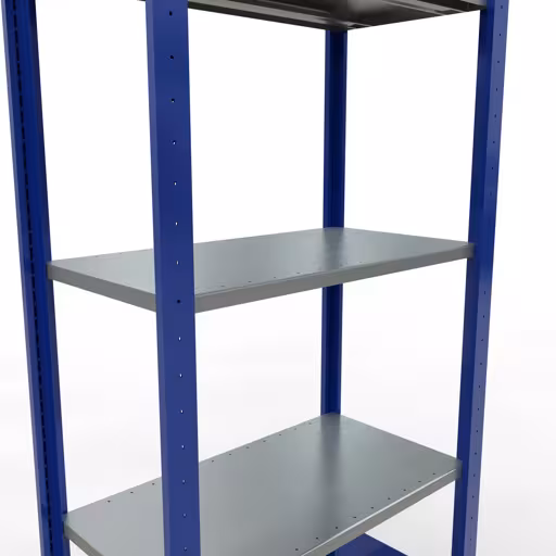 Basisplank, legplank, insteeksysteem MULTIplus150, 2000 x 750 x 400 mm, 5 legborden, lengtestangen, RAL 5010 gentiaanblauw/verzinkt/verzinkt uit de categorie basisplanken met de GTIN 4004514279941 Basisplank, legbord, insteeksysteem MULTIplus150, 2000 x 750 x 400 mm, 5 legborden, lengtestangen, RAL 5010 gentiaanblauw/verzinkt/verzinkt van het merk Schulte Lagertechnik uit het assortiment insteeksysteem