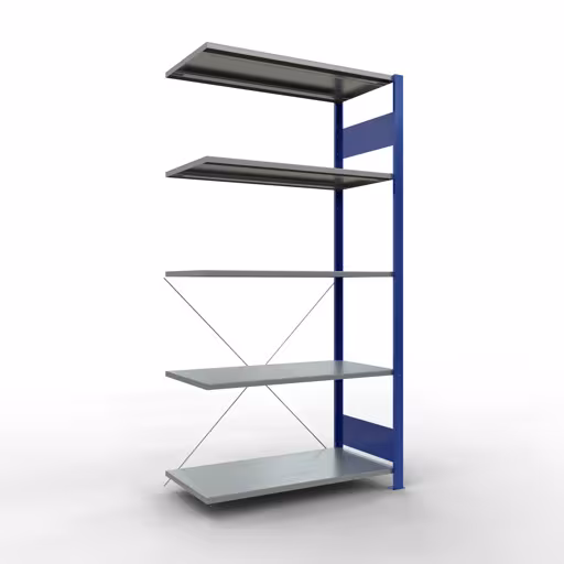 Figuur nr. 12 van het artikel aanbouwrekken, legbord-insteeksysteem MULTIplus85, 2000 x 1000 x 500 mm, 5 legborden, RAL 5010 gentiaanblauw uit de productgroep insteeksysteem van het merk Schulte Lagertechnik.