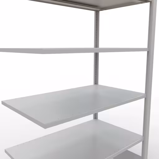 Figuur nr. 10 van het artikel aanbouwrekken, kantoorrekken, insteeksysteem MULTIplus150, 2000 x 1000 x 600 mm, 6 planken, lengtestangen, zonder middenaanslag, lichtgrijs uit de productgroep kantoorrekken van Schulte Lagertechnik.