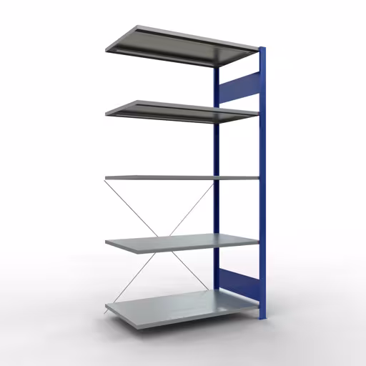 Productafbeelding nr. 12 van het artikel aanbouwplank, legbord, insteeksysteem MULTIplus150, 2000 x 1000 x 600 mm, 5 legborden, RAL 5010/verzinkt uit het insteeksysteem-assortiment van Schulte Lagertechnik
