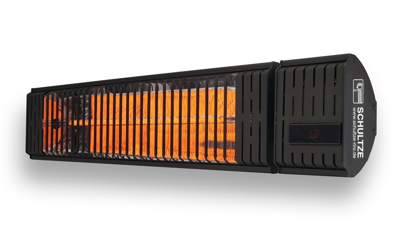 Infrarood terrasverwarming met afstandsbediening, 2500W 230V, IP55, zwart, uit de categorie kamerthermostaten met artikelnummer IR TH2500RB