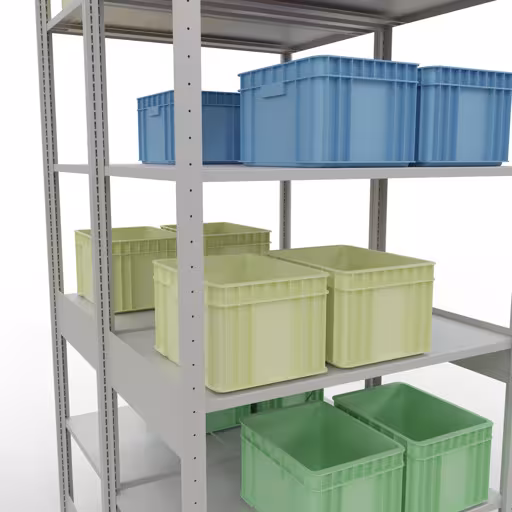 Andere weergave van het artikel Basisplank, dubbele plank, legplank-insteeksysteem MULTIplus150, 2500 x 1000 x (2x600) mm, 2x6 legborden, RAL 7035 lichtgrijs uit de categorie legborden