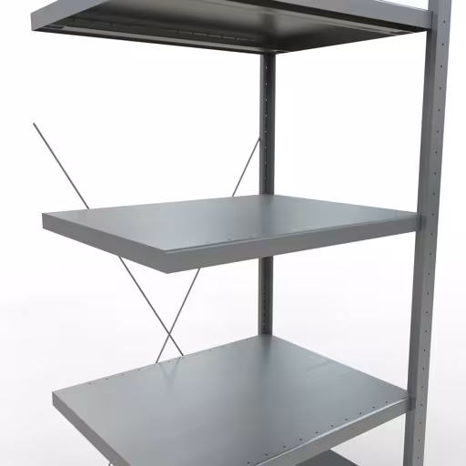 Figuur nr. 15 van het artikel aanbouwrekken, legbordstellingen, insteeksysteem MULTIplus250, 2000 x 750 x 600 mm, 5 legborden, kruisschoor, verzinkt uit de productgroep insteeksysteem van Schulte Lagertechnik.