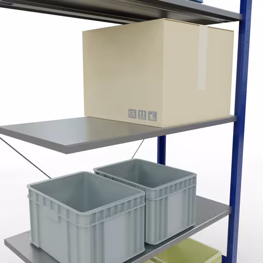 Aanbouwrekken, rekken, insteeksysteem MULTIplus150, 2000 x 1000 x 500 mm, 5 legborden, RAL 5010/verzinkt van Schulte Lagertechnik uit de categorie insteeksystemen