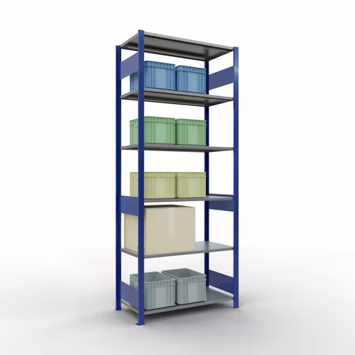 Basisplank, legbord, insteeksysteem MULTIplus85, 2500 x 1000 x 500 mm, 6 legborden, RAL 5010 gentiaanblauw van Schulte Lagertechnik uit het assortiment insteeksysteem