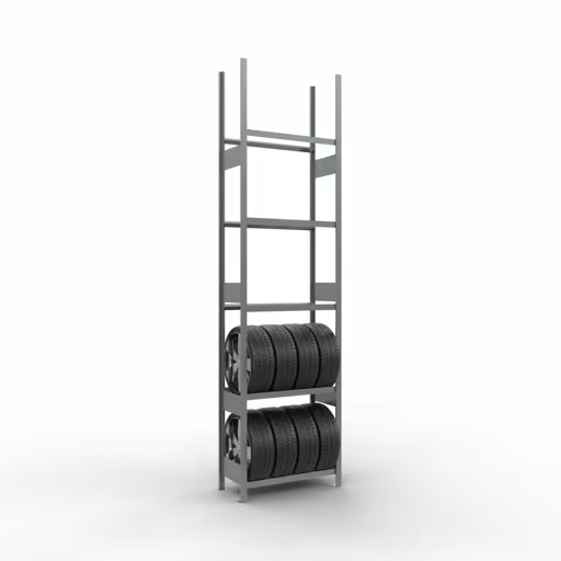 Figuur nr. 11 van het artikel basisrek, wielen-/bandenrek, 3500 x 900 x 400 mm, verzinkt, 5 opslagniveaus met 150 kg vakbelasting per niveau uit de productgroep legbordstellingen van Schulte Lagertechnik