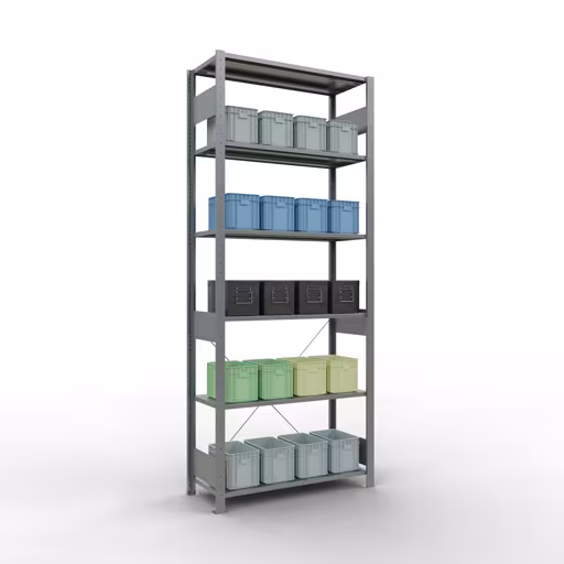 Figuur nr. 12 van het artikel basisrek, legplank-insteeksysteem MULTIplus150, 2500 x 1000 x 400 mm, 6 legborden, verzinkt uit de productgroep insteeksysteem van het merk Schulte Lagertechnik.