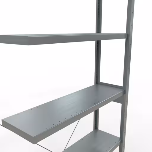 Aanbouwrekken, legbordstellingen, insteeksysteem MULTIplus250, 2500 x 1000 x 300 mm (HxBxD), 6 legborden, kruisschoor, verzinkt met art.nr. 12936 Aanbouwrekken, rekken, insteeksysteem MULTIplus250, 2500 x 1000 x 300 mm, 6 legborden, kruisschoor, verzinkt van Schulte Lagertechnik uit de categorie insteeksystemen