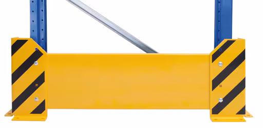 Vangrail, 400 x 1100 mm (H x B), geel/zwart uit de categorie accessoires met GTIN 4004514241726 Stootbeschermingswand, 400 x 1100 mm (H x B), geel/zwart van het merk Schulte Lagertechnik uit het assortiment palletstellingen