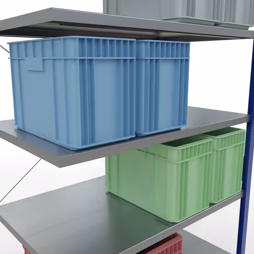 Aanbouwrekken, rekken, insteeksysteem MULTIplus250, 3000 x 1300 x 800 mm, 7 legborden, kruisschoor, RAL 5010 gentiaanblauw/verzinkt van Schulte Lagertechnik uit het assortiment insteeksysteem