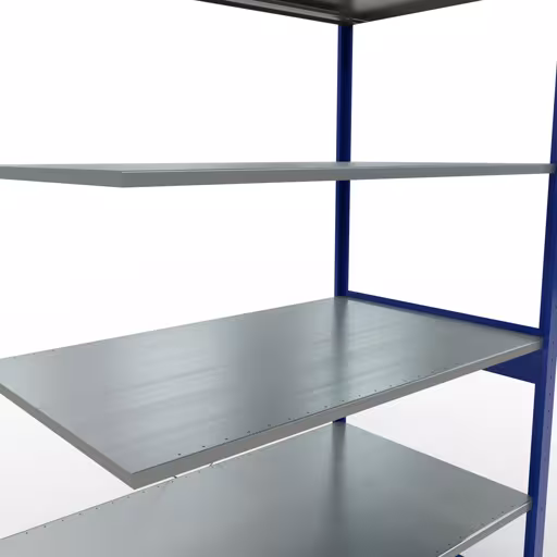 Aanbouwrekken, rekken, insteeksysteem MULTIplus150, 2500 x 1300 x 800 mm, 6 legborden, kruisschoor, RAL 5010 gentiaanblauw/verzinkt van Schulte Lagertechnik uit het assortiment insteeksysteem