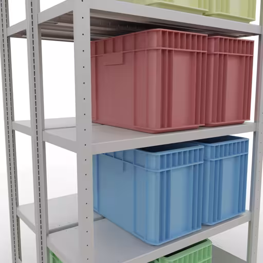 Productafbeelding nr. 15 van het artikel basisplank, dubbele plank, legbord, insteeksysteem MULTIplus250, 2000 x 1000 x (2x400) mm, 2x5 legborden, RAL 7035 lichtgrijs uit het assortiment legborden van het merk Schulte Lagertechnik