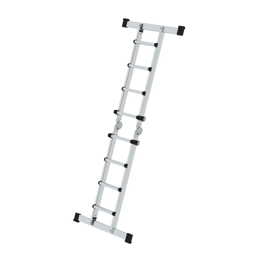 Munk 4-delige telescopische ladder met 4x4 sport dwarsbalk
