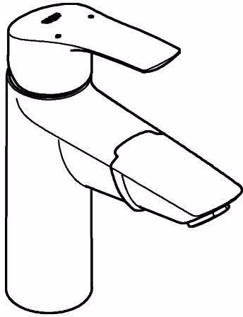 GROHE ééngreeps wastafelmengkraan Eurosmart 23976_3 M-Maat uittrekbare uitloop Push-Open Baduitloop chroom