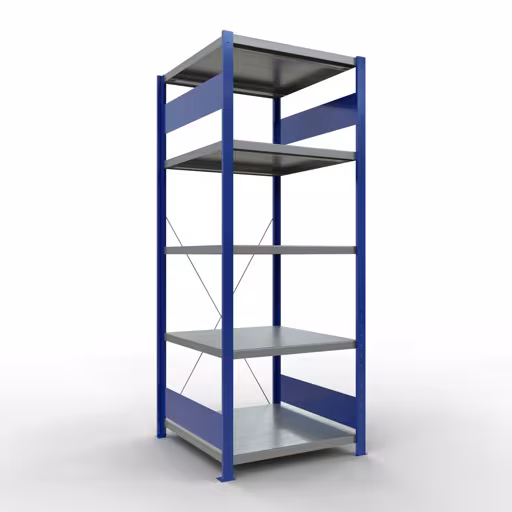 Figuur nr. 7 van het artikel basisrek, legbord, insteeksysteem MULTIplus250, 2000 x 750 x 800 mm, 5 legborden, RAL 5010 gentiaanblauw/verzinkt/verzinkt uit de productgroep insteeksysteem van het merk Schulte Lagertechnik