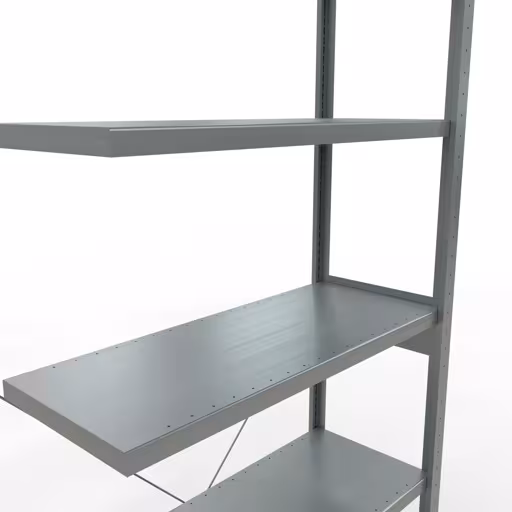 Productafbeelding nr. 12 van het artikel aanbouwplank, legbord, insteeksysteem MULTIplus250, 2500 x 1000 x 400 mm, 6 legborden, kruisschoor, verzinkt uit het assortiment insteeksysteem van het merk Schulte Lagertechnik