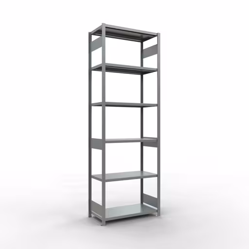Basisplank, legplank, insteeksysteem MULTIplus250, 3000 x 1000 x 500 mm (HxBxD), 7 legborden, lengtestangen, verzinkt, basisplank, art.nr. 12952-LR