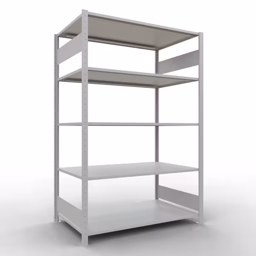 Extra afbeelding van het artikel Basisplank, legplank, insteeksysteem MULTIplus150, 2000 x 1300 x 800 mm, 5 legborden, lengtestangen, RAL 7035 lichtgrijs van basisplank