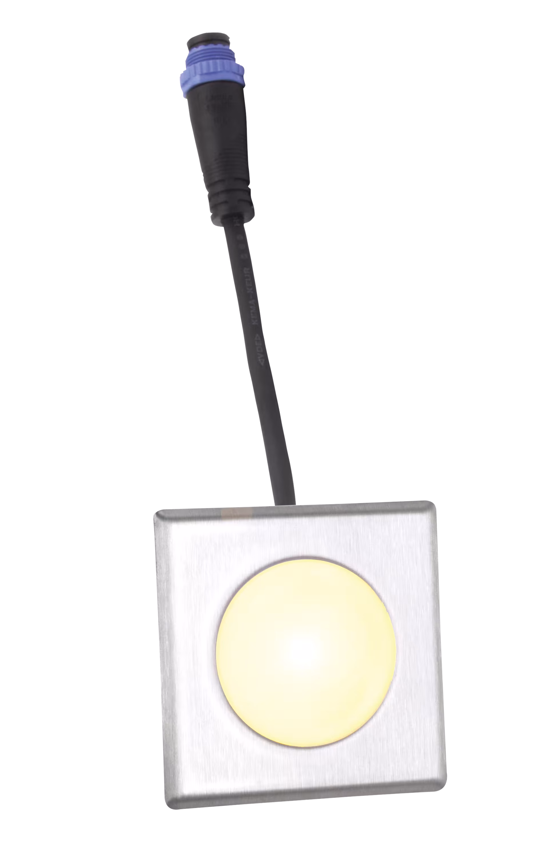 TerraLight enkele spot vierkant 60 x 60 mm, geborsteld V4A RVS, warm wit van Beko TerraLight enkele spot vierkant 60 x 60 mm, geborsteld V4A roestvrij staal, warm wit uit de categorie terrasverlichting met art.nr. 505 70 103