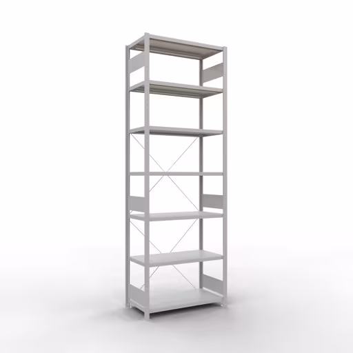 Figuur nr. 13 van het artikel basisplank, legbord, insteeksysteem MULTIplus330, 3000 x 1000 x 500 mm, 7 legborden, kruisschoor, RAL 7035 lichtgrijs uit de productgroep insteeksysteem van Schulte Lagertechnik.