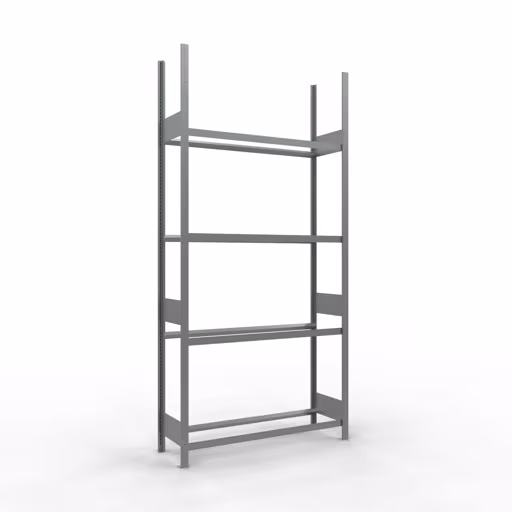 Basisplank, wiel-/bandenplank, 2750 x 1300 x 400 mm (HxBxD), verzinkt, 4 opbergniveaus met 150 kg vakbelasting per niveau, opbergruimte voor auto-onderdelen, art.nr. 20994
