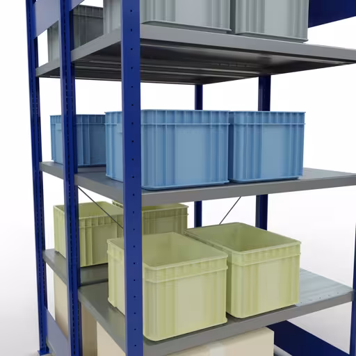 Productafbeelding nr. 13 van het artikel Basisplank, dubbele plank, plankinsteeksysteem MULTIplus250, 2000 x 1000 x (2x600) mm (HxBxD), 2x5 planken, kruisschoor, RAL 5010 gentiaanblauw Figuur nr. 13 van het artikel basisplank, dubbele plank, stellingsysteem MULTIplus250, 2000 x 1000 x (2x600) mm, 2x5 planken, kruisschoor, RAL 5010 gentiaanblauw uit de productgroep stellingrekken van Schulte Lagertechnik