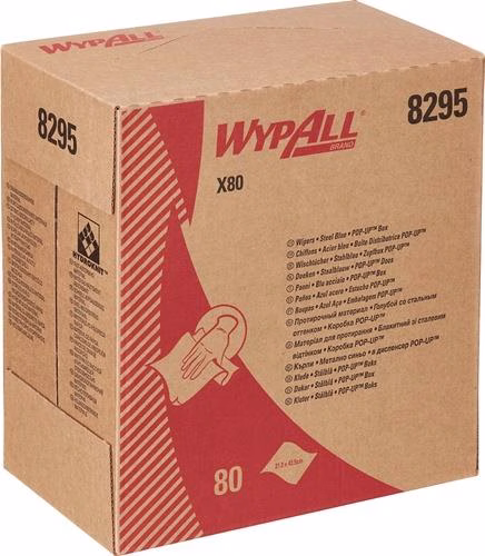 WypAll® X80 8295 reinigingsdoek, circa 427 mm lang x circa 212 mm breed, blauw, 1-laags, 5 dozen. Merk: WYPALL. WypAll® X80 8295 schoonmaakdoek, circa 427 mm lang x circa 212 mm breed, blauw, 1-laags, 5 dozen WYPALL uit de categorie schoonmaak- en poetsdoeken, handdoeken, handdoekrollen met artikelnummer 9000469354