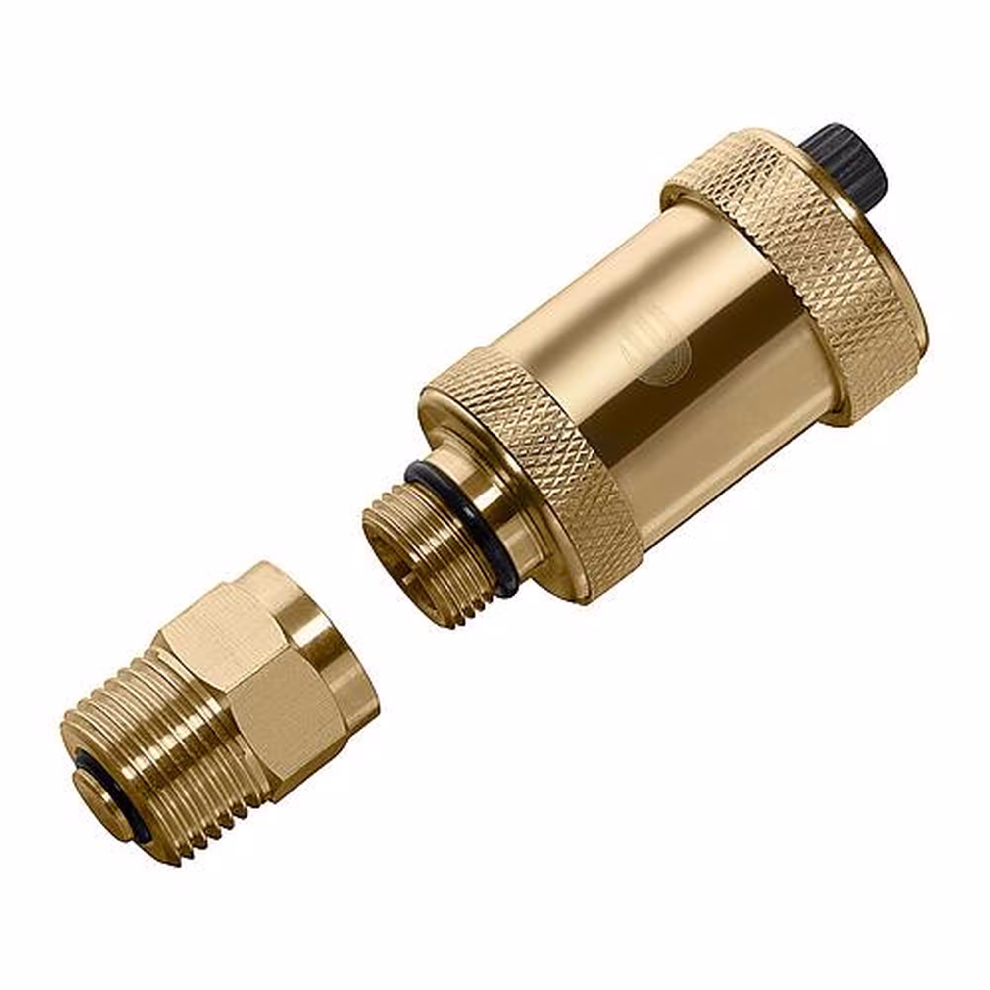 Automatische snelontluchter 1/2 inch met afsluiter, messing oppervlak van het merk Ulith uit het assortiment verwarmingsarmaturen