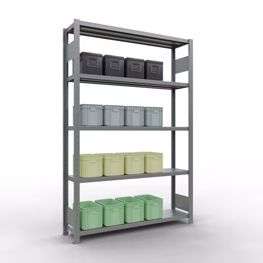 Productafbeelding nr. 14 van het artikel basisplank, legbord, insteeksysteem MULTIplus250, 2000 x 1300 x 300 mm (HxBxD), 5 legborden, lengtestangen, verzinkt Afbeelding nr. 14 van het artikel basisrek, legbord, insteeksysteem MULTIplus250, 2000 x 1300 x 300 mm, 5 legborden, lengtestangen, verzinkt uit de productgroep insteeksysteem van Schulte Lagertechnik