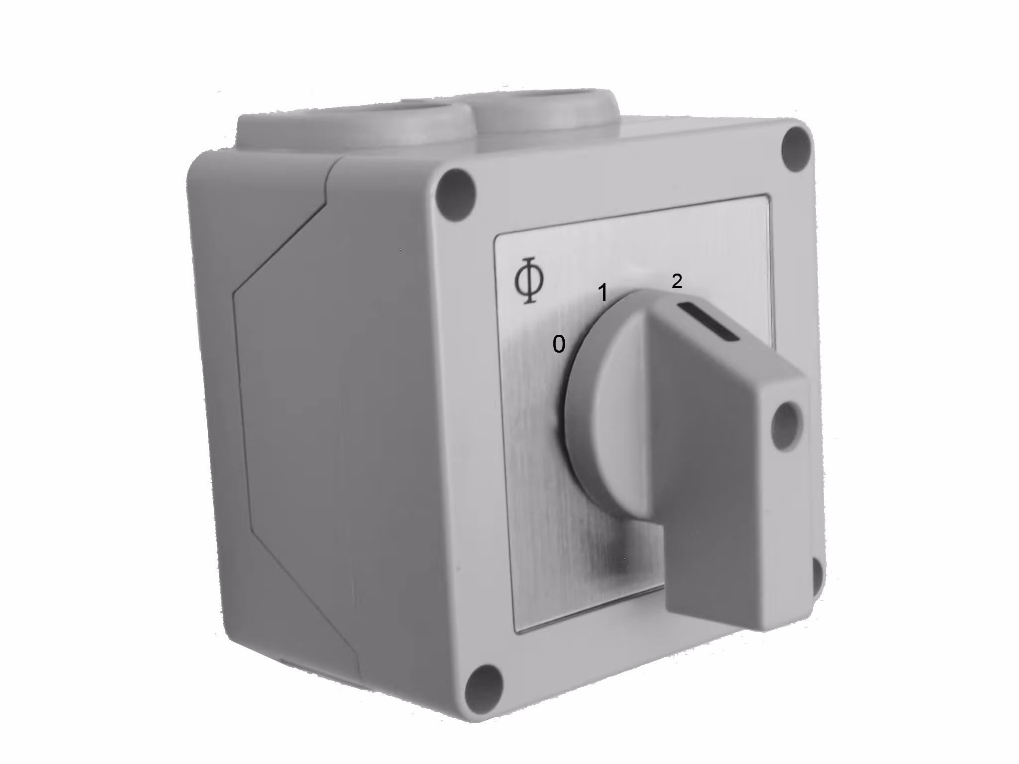 Handmatige stappenschakelaar, 0-1-2-3, 230 volt 20A, IP42, opbouw van Schultze Handmatige stappenschakelaar, 0-1-2-3, 230 volt 20A, IP42, opbouw, thermostaten, art.nr. 1-S123
