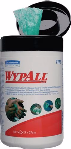 WYPALL 7772 handreinigingsdoekjes zonder water, 50 doekjes, 1 blik, Kimberly Clark, uit de categorie Hand & Huid, Reiniging & Bescherming, artikelnummer 9000474150