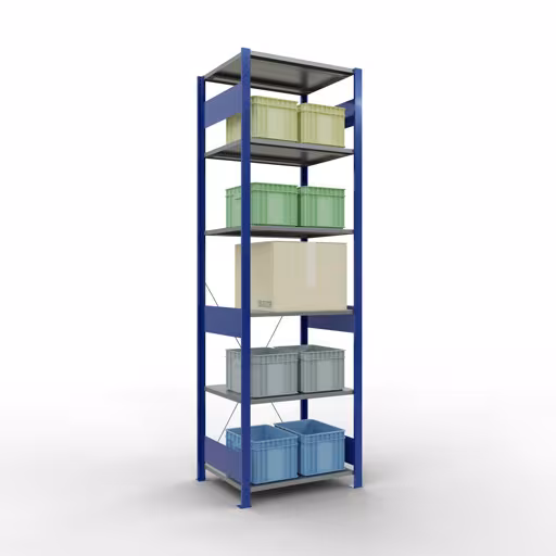 Productafbeelding nr. 11 van het artikel basisplank, legbord, insteeksysteem MULTIplus150, 2500 x 750 x 600 mm, 6 legborden, RAL 5010 gentiaanblauw/verzinkt/verzinkt uit het insteeksysteem assortiment van Schulte Lagertechnik