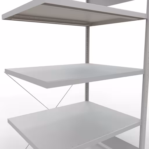 Productafbeelding nr. 7 van het artikel aanbouwrekken, legbord, insteeksysteem MULTIplus250, 2000 x 1000 x 800 mm, 5 legborden, kruisschoor, RAL 7035 lichtgrijs uit het assortiment insteeksysteem van het merk Schulte Lagertechnik