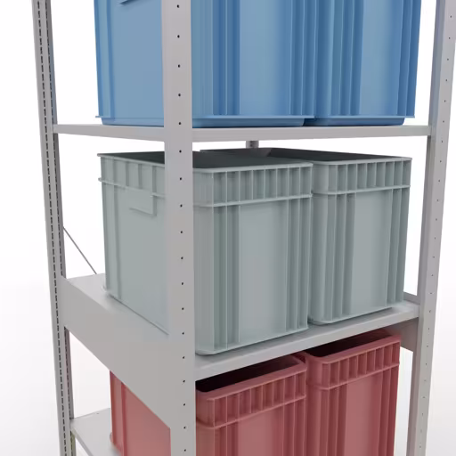 Productafbeelding nr. 15 van het artikel basisplank, legbord, insteeksysteem MULTIplus150, 2500 x 750 x 800 mm, 6 legborden, RAL 7035 lichtgrijs uit het insteeksysteem-assortiment van Schulte Lagertechnik